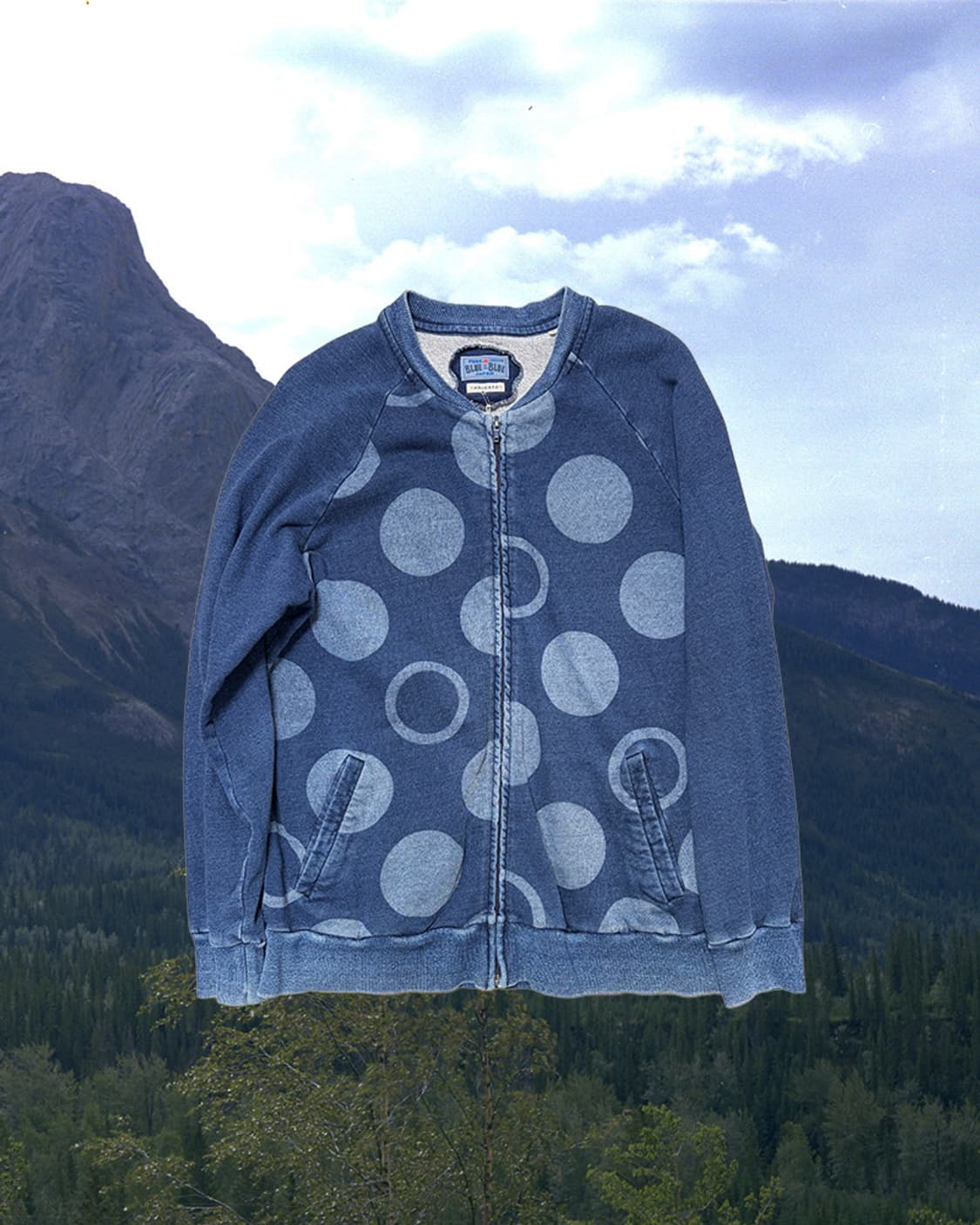 인디고 도트 스웻 집업 상품이미지1