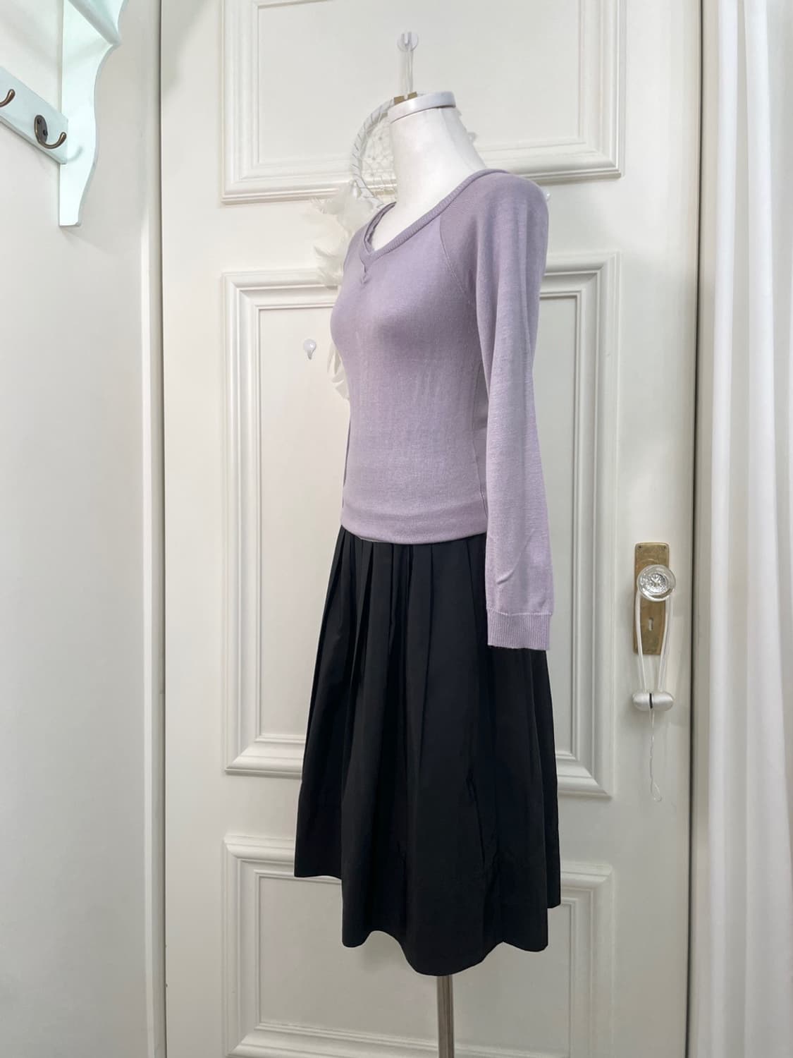 lavender lace point v-neck princess knit 상품이미지3