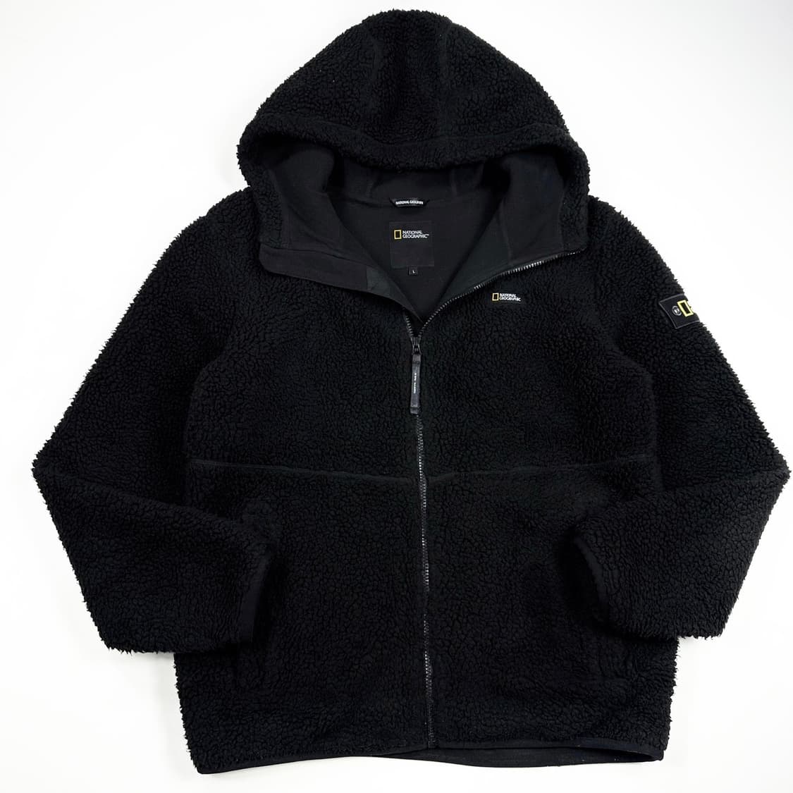 내셔널지오그래픽 블랙 후리스 후드집업 (L) 상품이미지2