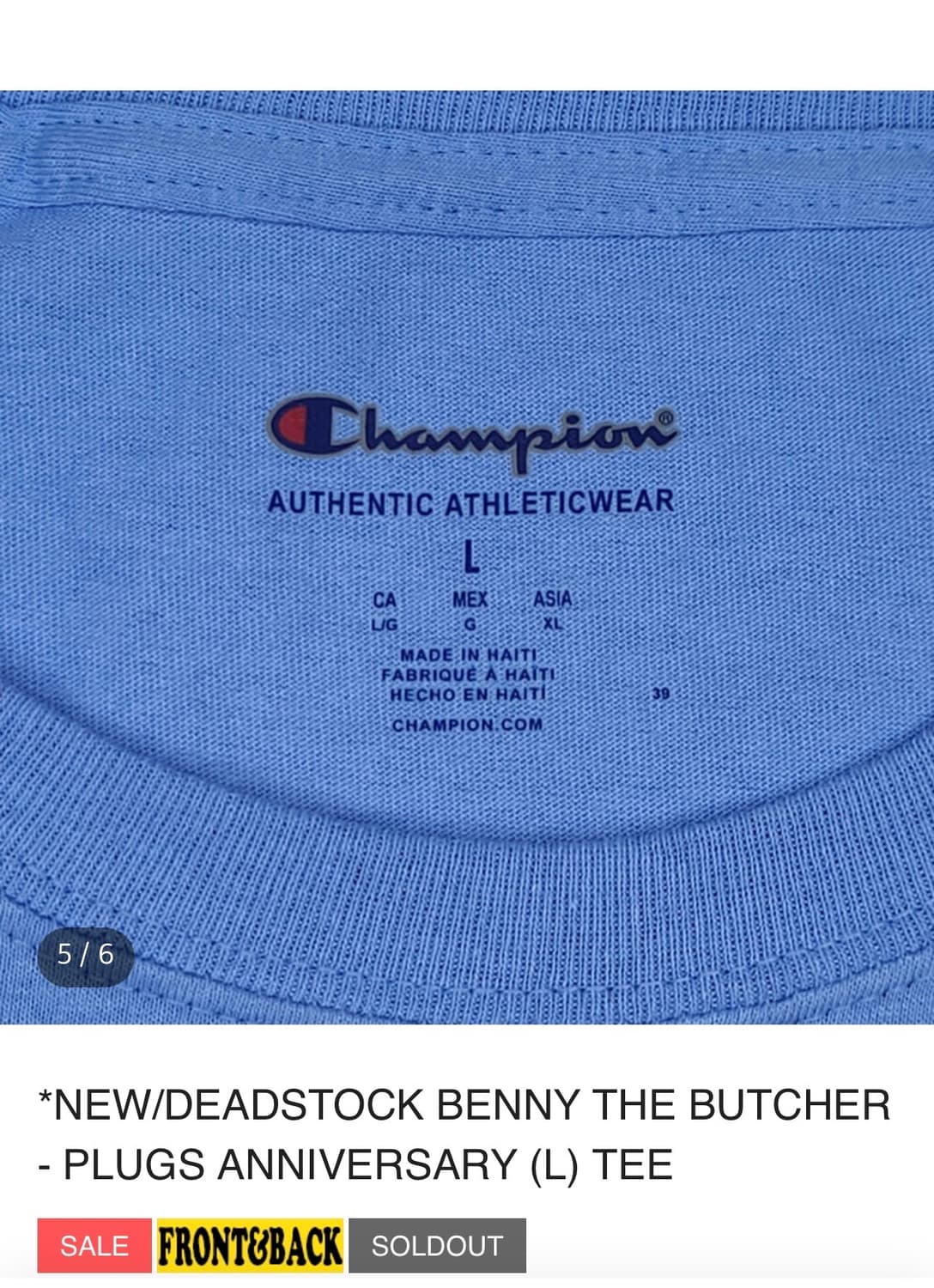 챔피온 BENNY THE BUTCHER 티 L 상품이미지3