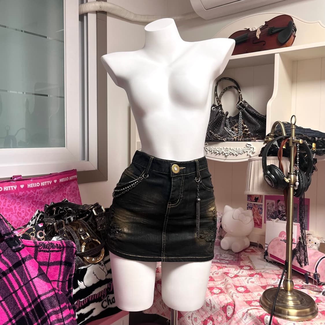 MA*RS마즈d.i.a 오네갸루대장 체인 골드워싱 스커트 펑크y2k나나깔 상품이미지4