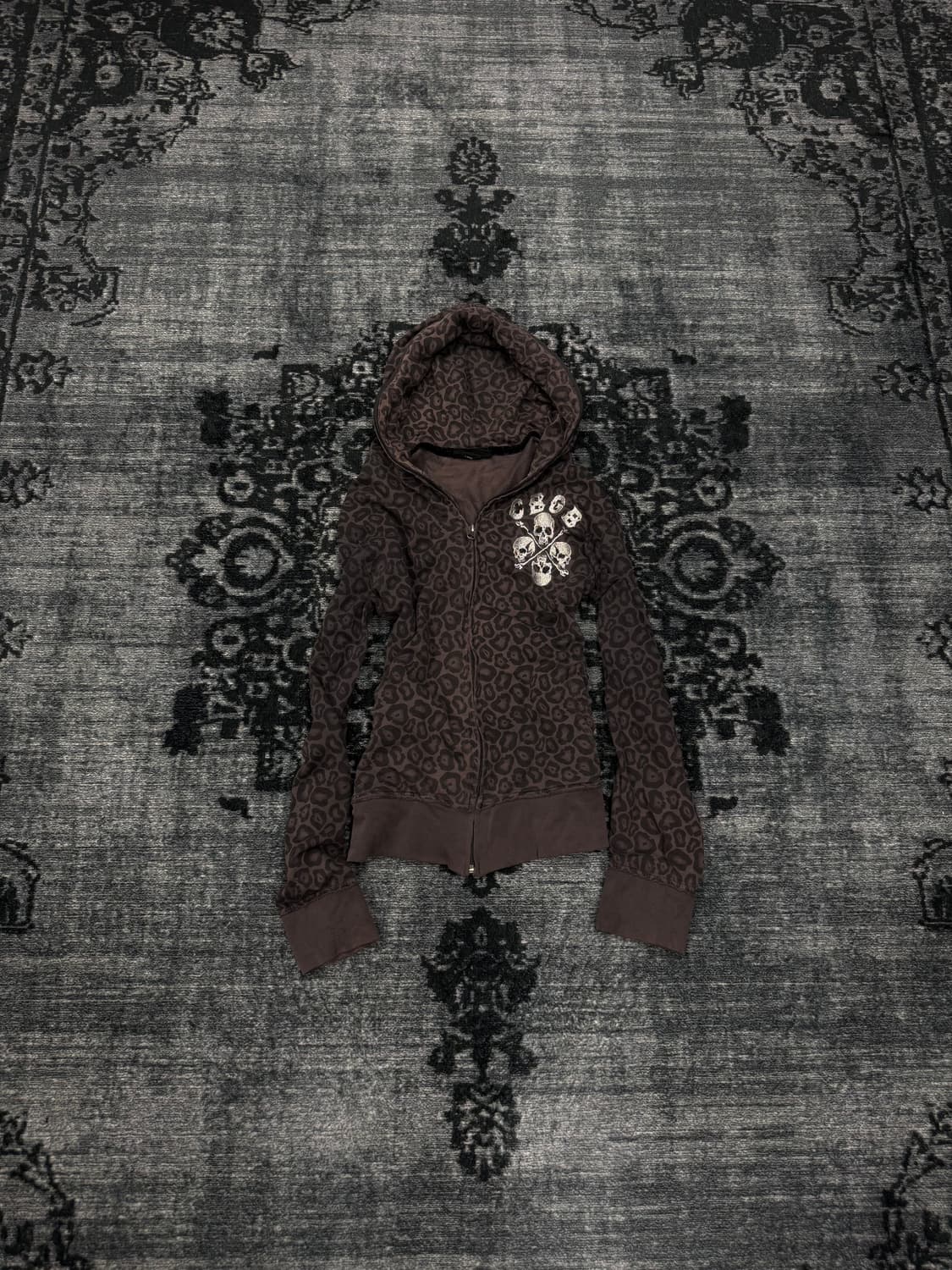 90s Cbgb leopard skull pull over parker 상품이미지1