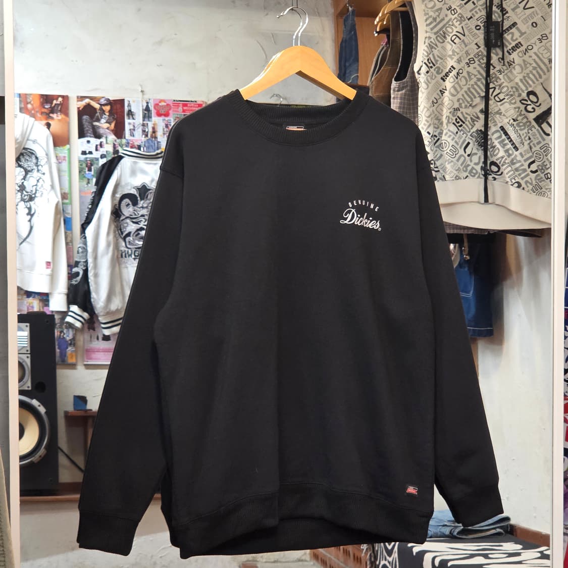 JPN 디키즈 빅로고 오버핏 블랙 맨투맨 상품이미지5