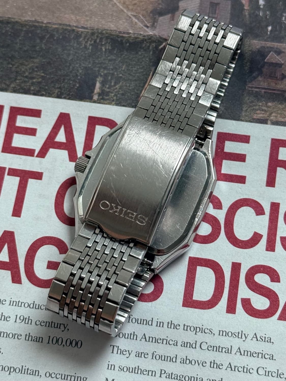 Seiko 세이코 쿼츠 SPRIT 스퀘어 스노우 플레이크 Day-Date 상품이미지6