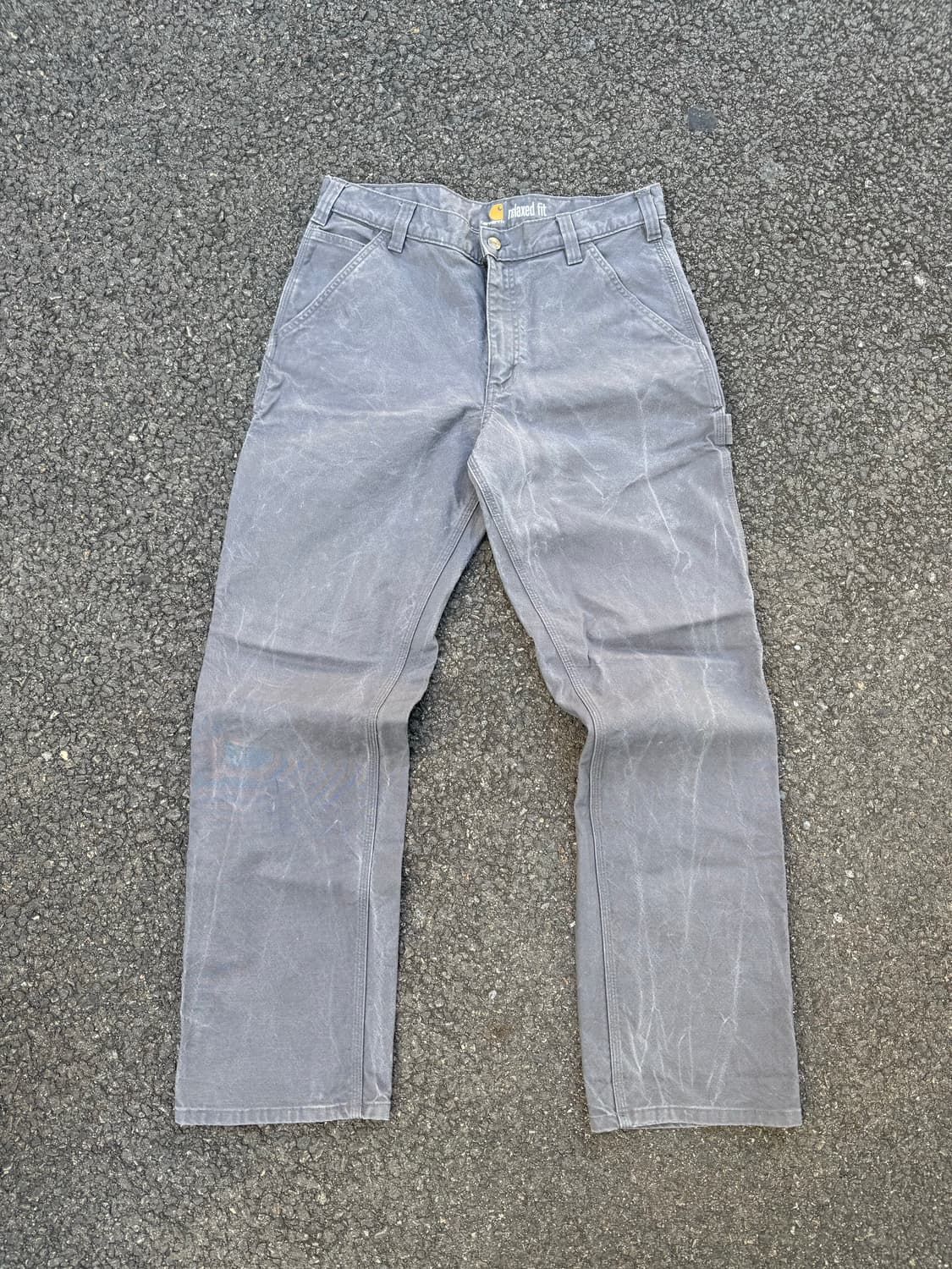 칼하트 빈티지 싱글니 워크팬츠 그레이 상품이미지2