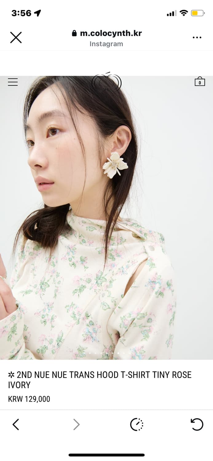 콜로신스 꽃무늬 후드티 TINY ROSE IVORY 상품이미지1