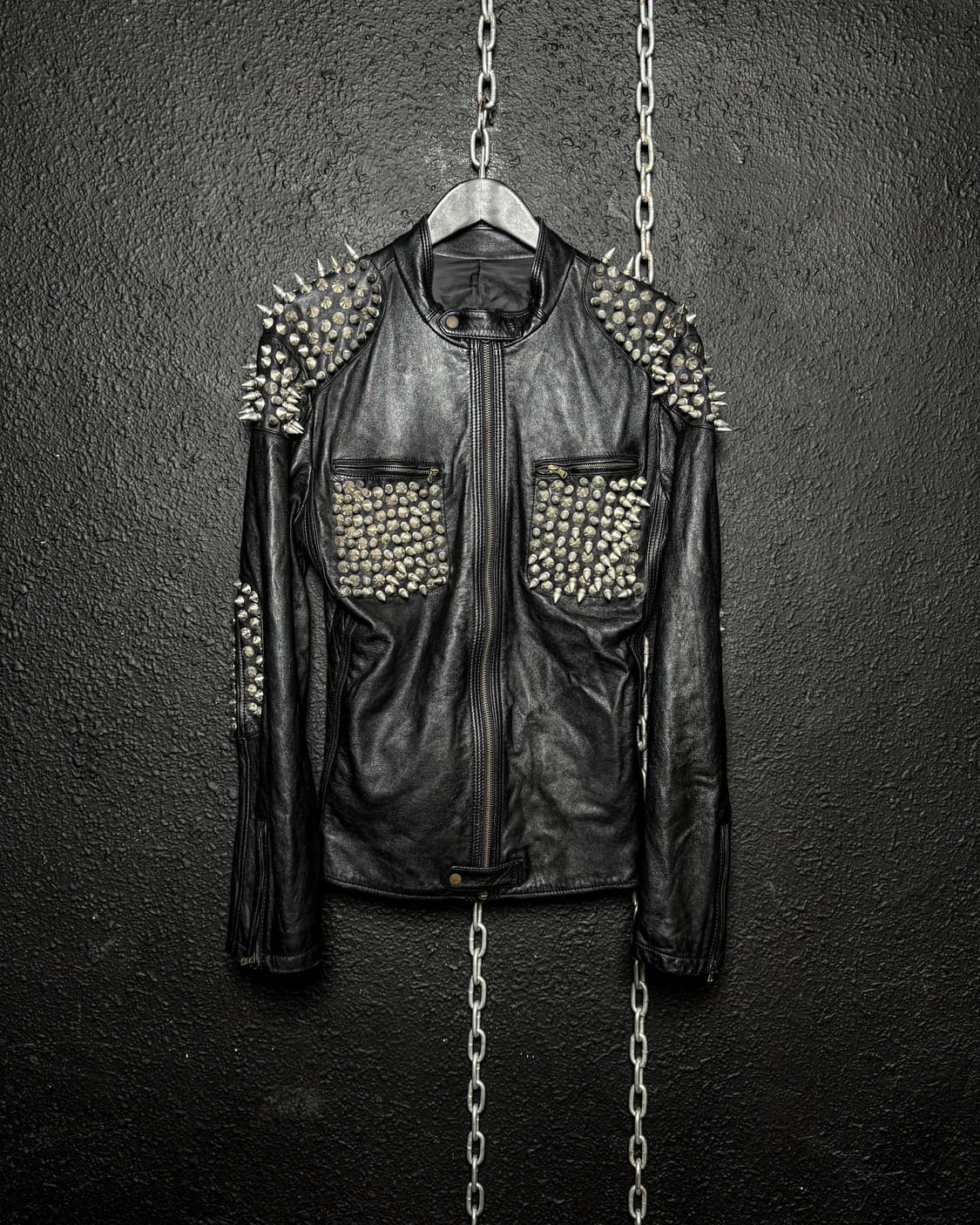 Studded Leather Punk Jacket 상품이미지2