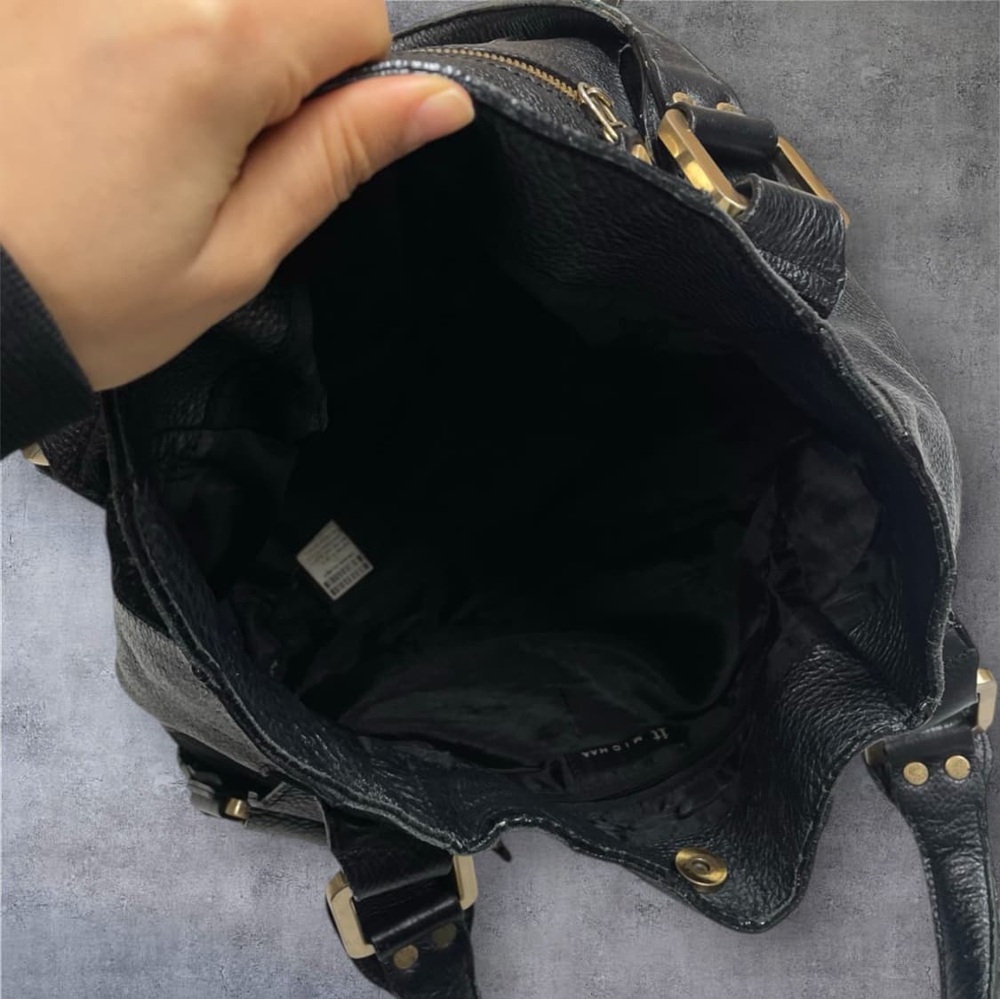 잇미샤 it MICHAA 블랙 빈티지 레더 토트백 상품이미지8