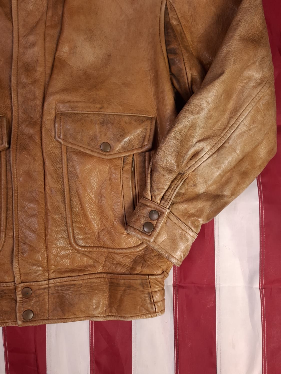 90's 빈티지 리얼레더 항공자켓 상품이미지4