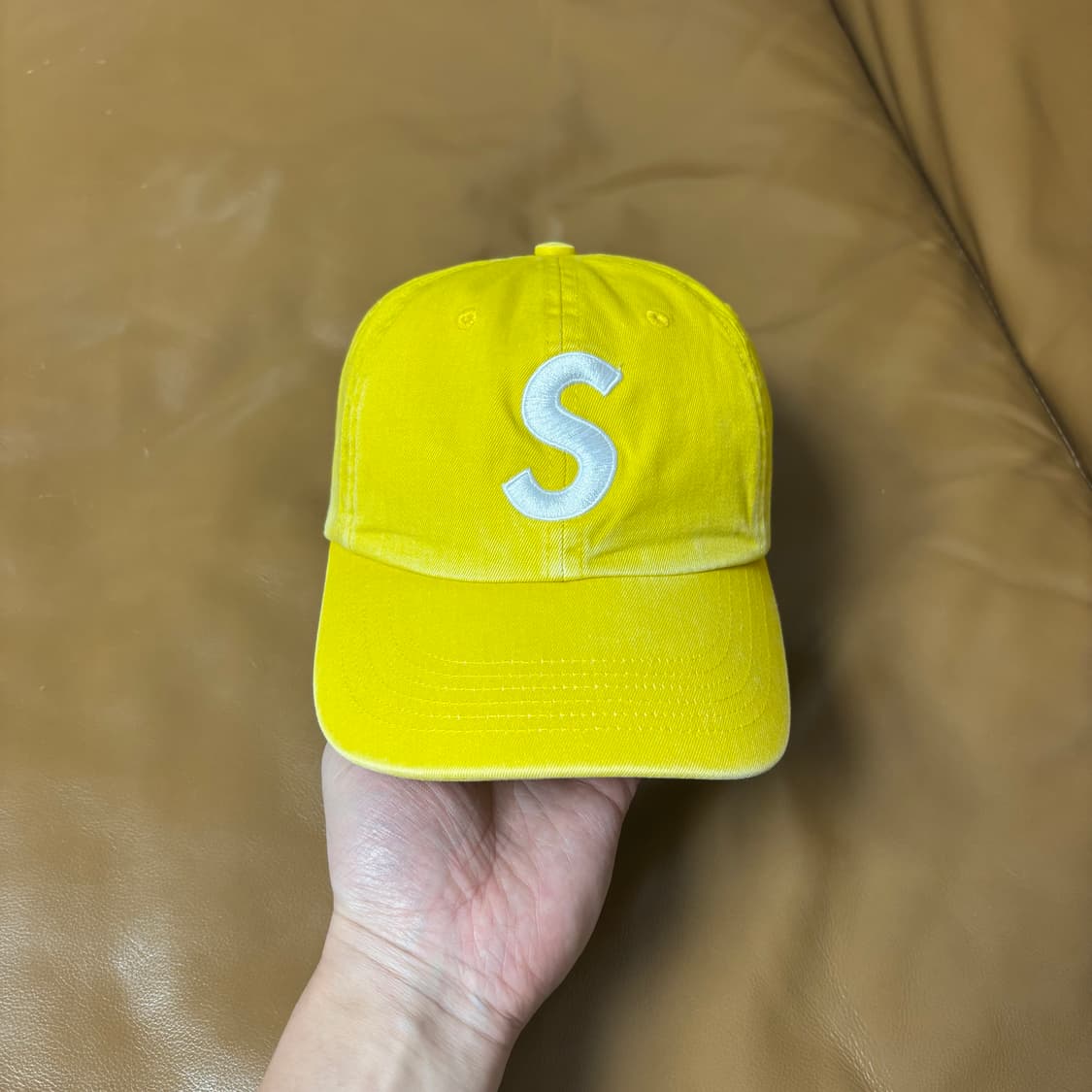 슈프림 S로고 6패널 볼캡 모자 피그먼트 옐로우 상품이미지2