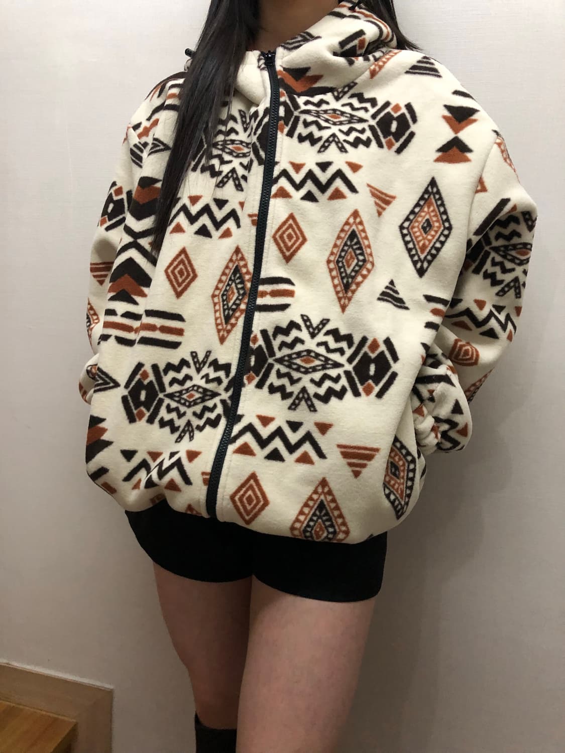 빈티지 아이보리 히피 플리스 집업 상품이미지4