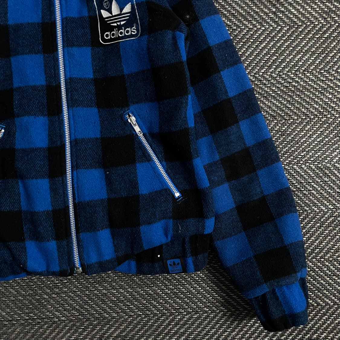 00s 아디다스 y2k 빈티지 버팔로 체크 크롭 모직 자켓y 3012 상품이미지2