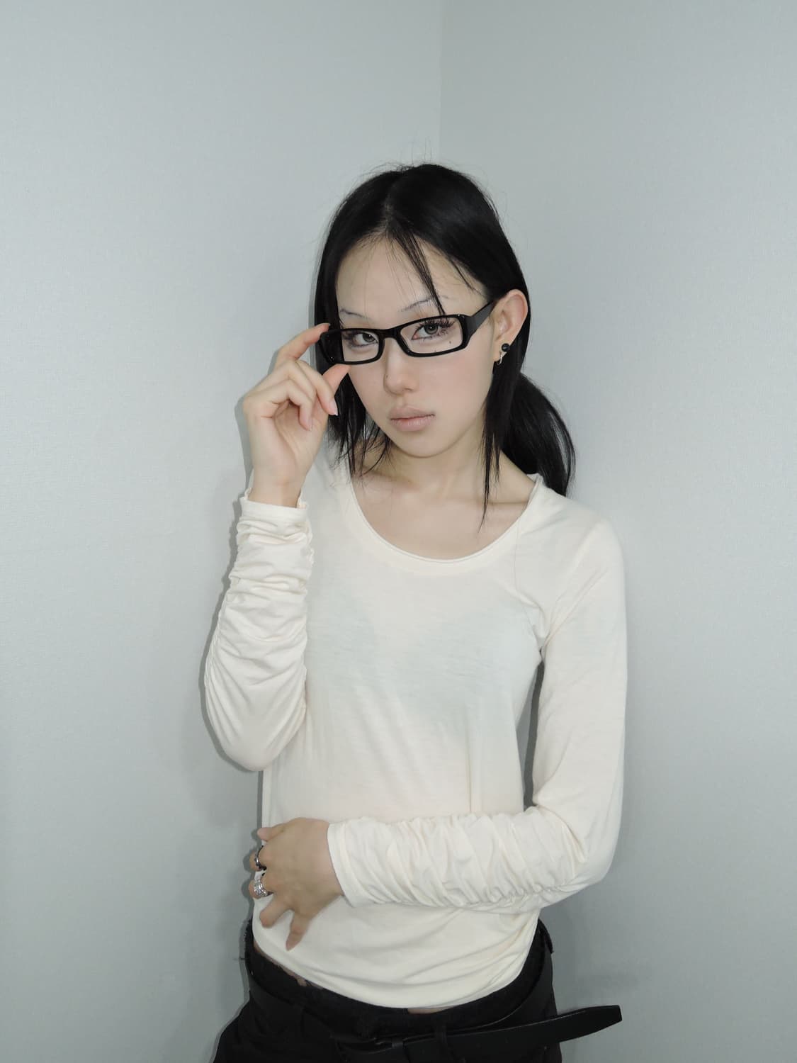 Shirring U-Neck Top 상품이미지3