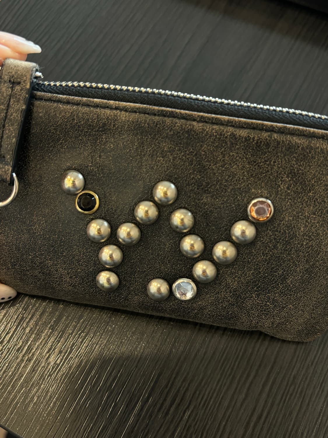 오픈 Yy 스터드 카드지갑 블랙 상품이미지3