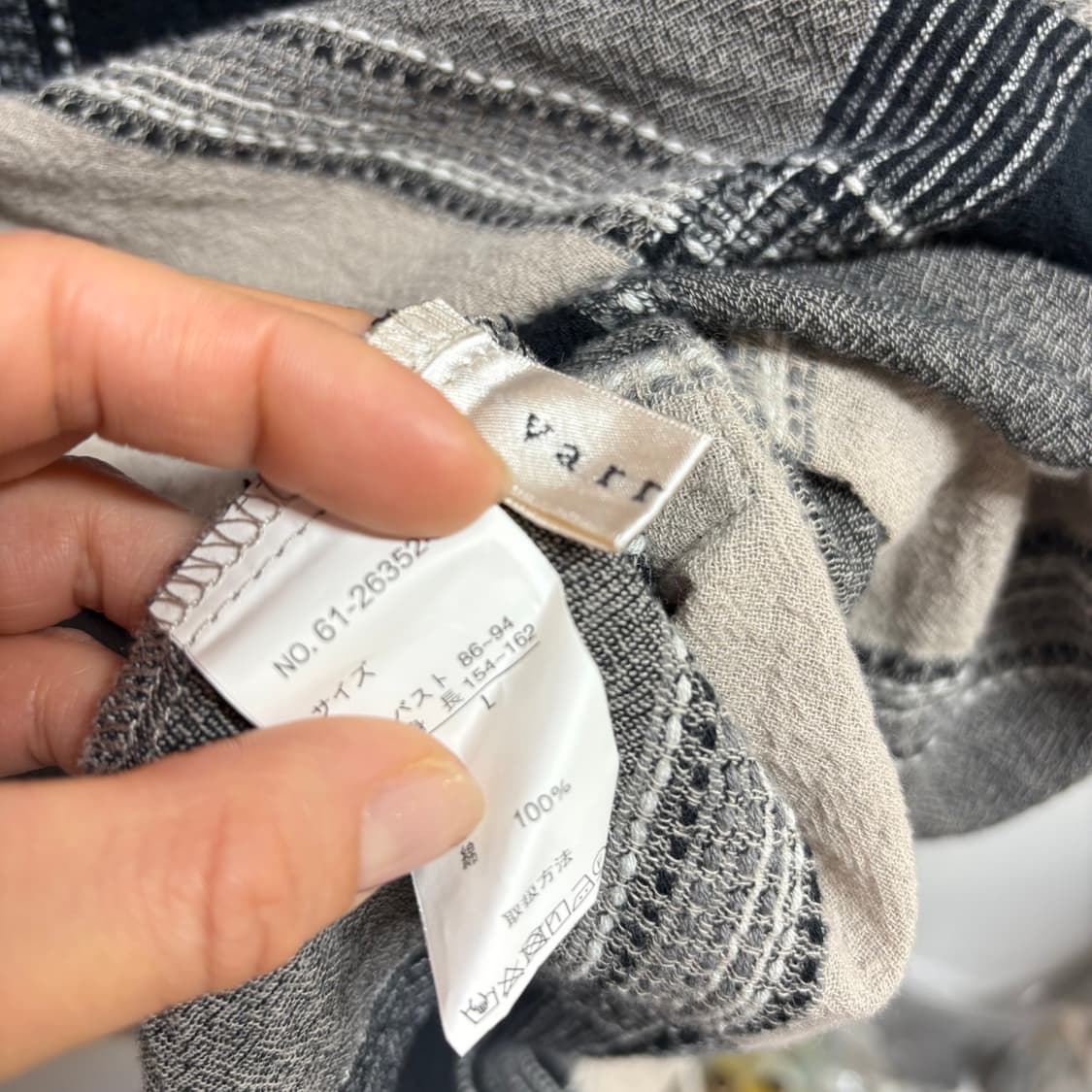 varrowda 코튼 체크 하구미 모리걸 원피스 JPN 상품이미지4