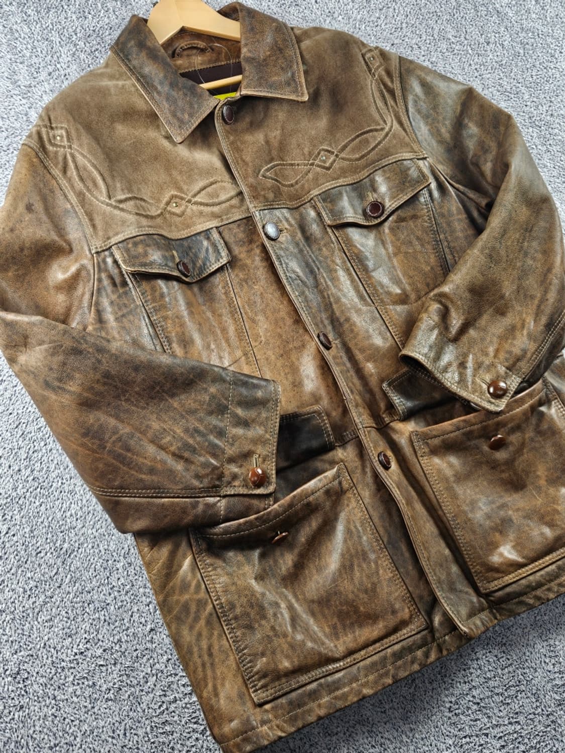 휴고보스 레더 사파리 웨스턴 카 코트 ( 48 ) / 11075 상품이미지9