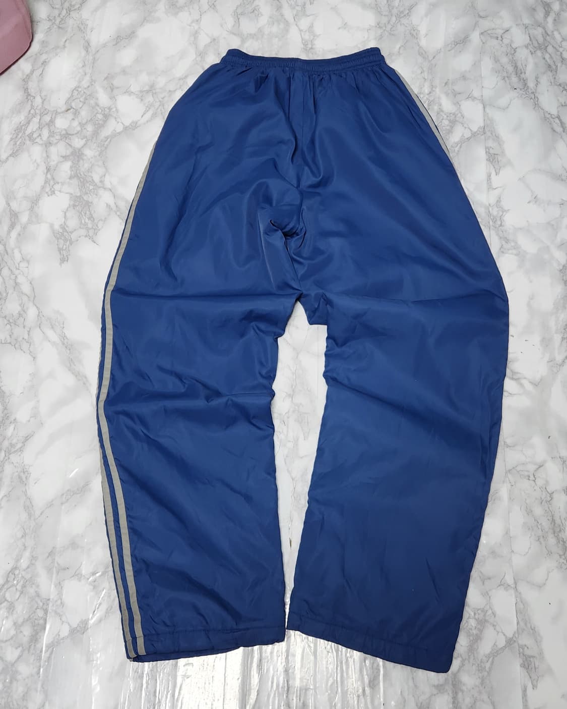 아디다스 삼선 트랙팬츠 바람막이 와이드 바지 로얄블루x그레이 상품이미지4