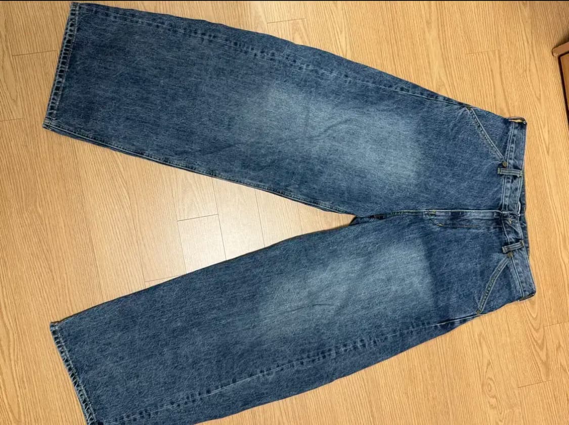 (3) 해칭룸 와이드 커브드진 워시드 블루 상품이미지2