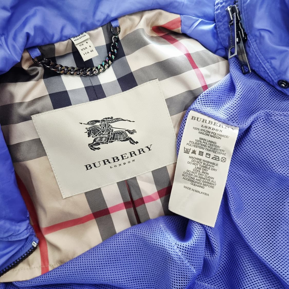 버버리 나일론 벨티드 바람막이 점퍼 자켓 (55/표기UK8,US6) 상품이미지7