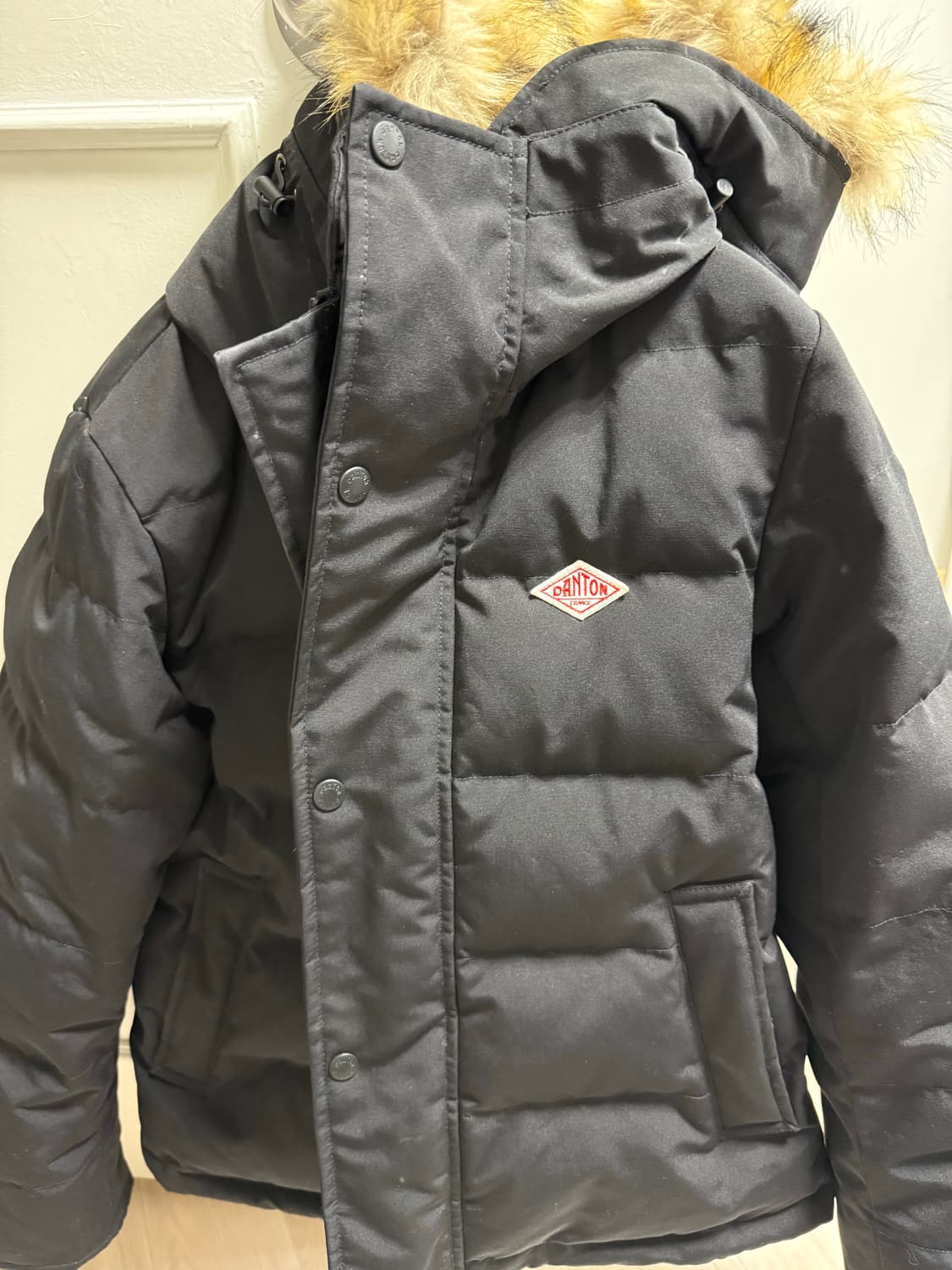 단톤 여성용 폭스 퍼 후드 다운 재킷 상품이미지1