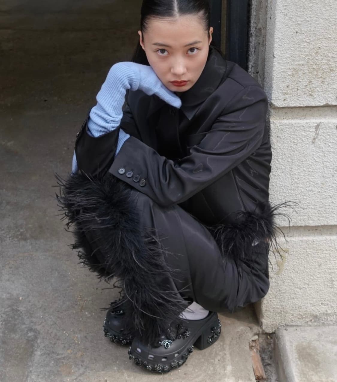 문선 MJ S2 ostrich hair skirt 상품이미지1