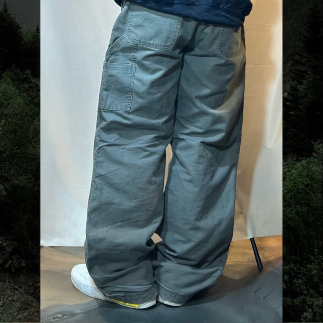 Charcoal wide carpenter pants 상품이미지2