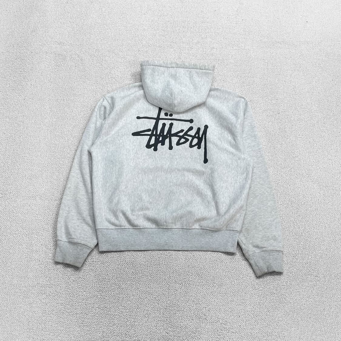 스투시 Stussy 베이직 로고 후드집업 에쉬해더 그레이 상품이미지2