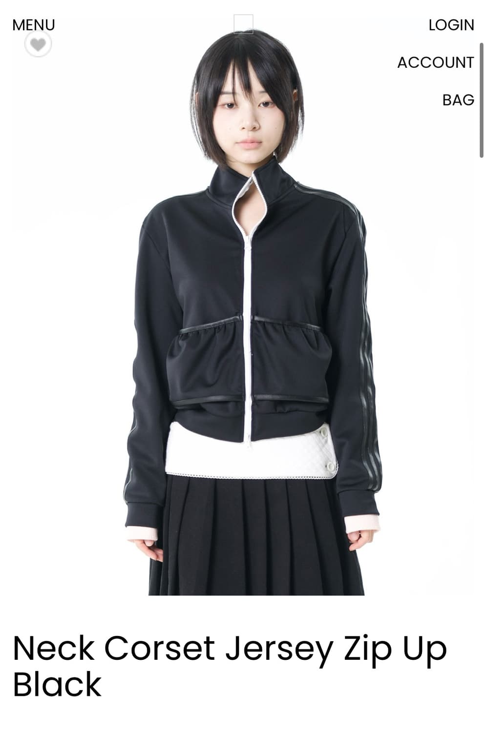 오스하이 넥 코르셋 져지 집업 - 블랙 상품이미지1