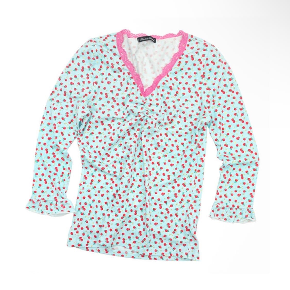 샵페어리 리틀 스트로베리 레이스 탑 민트 상품이미지1