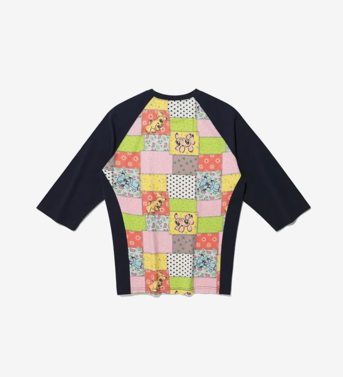 PATCHWORK QUILTED PRINTED 3/4 SLEEVE TEE 상품이미지3