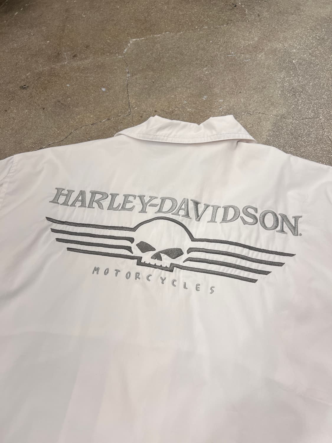 할리데이비슨 윌리 스컬 반팔 셔츠 화이트 상품이미지6
