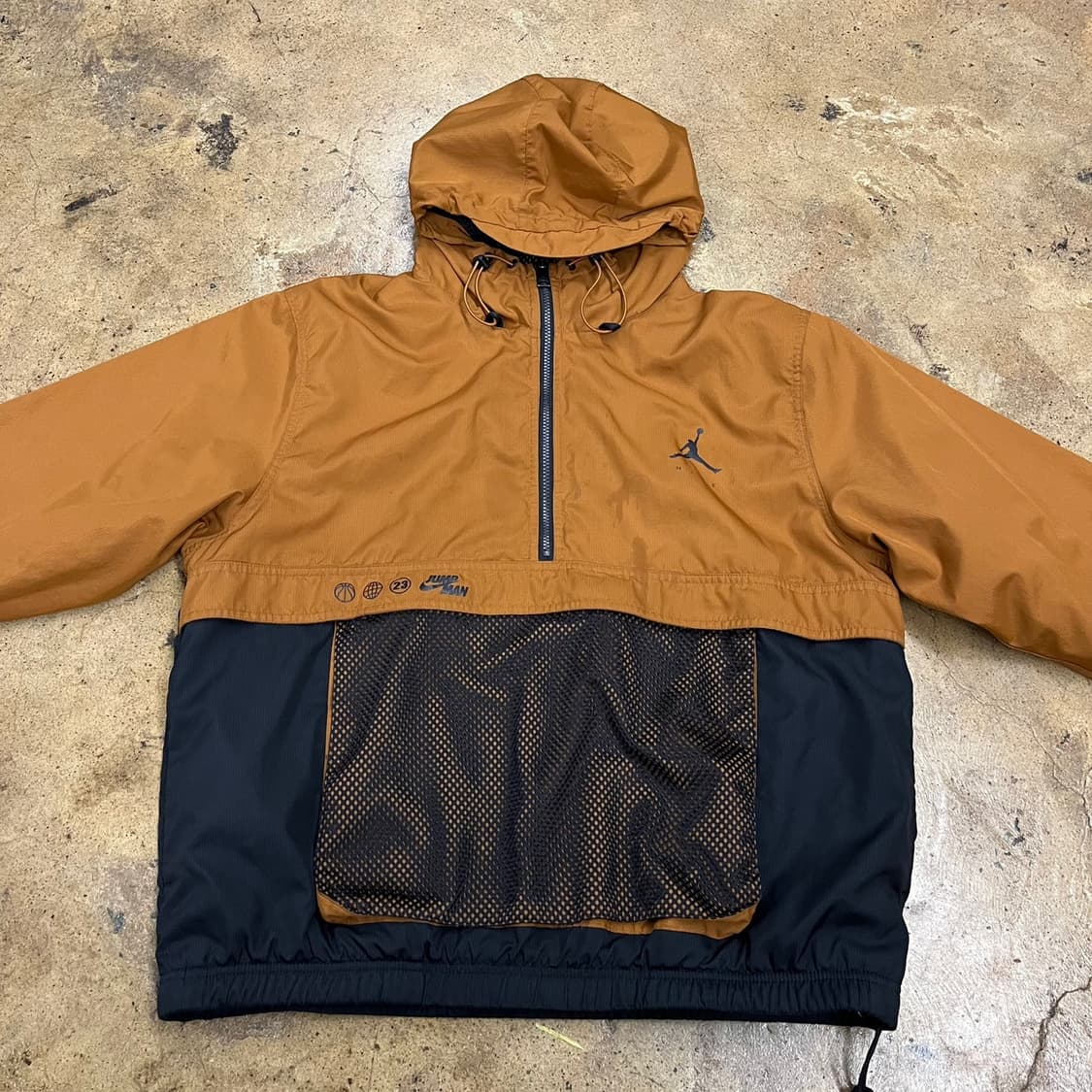 [정품/3XL] 조던 점프맨 후드 바람막이 자켓 브라운 블랙 b8 상품이미지3