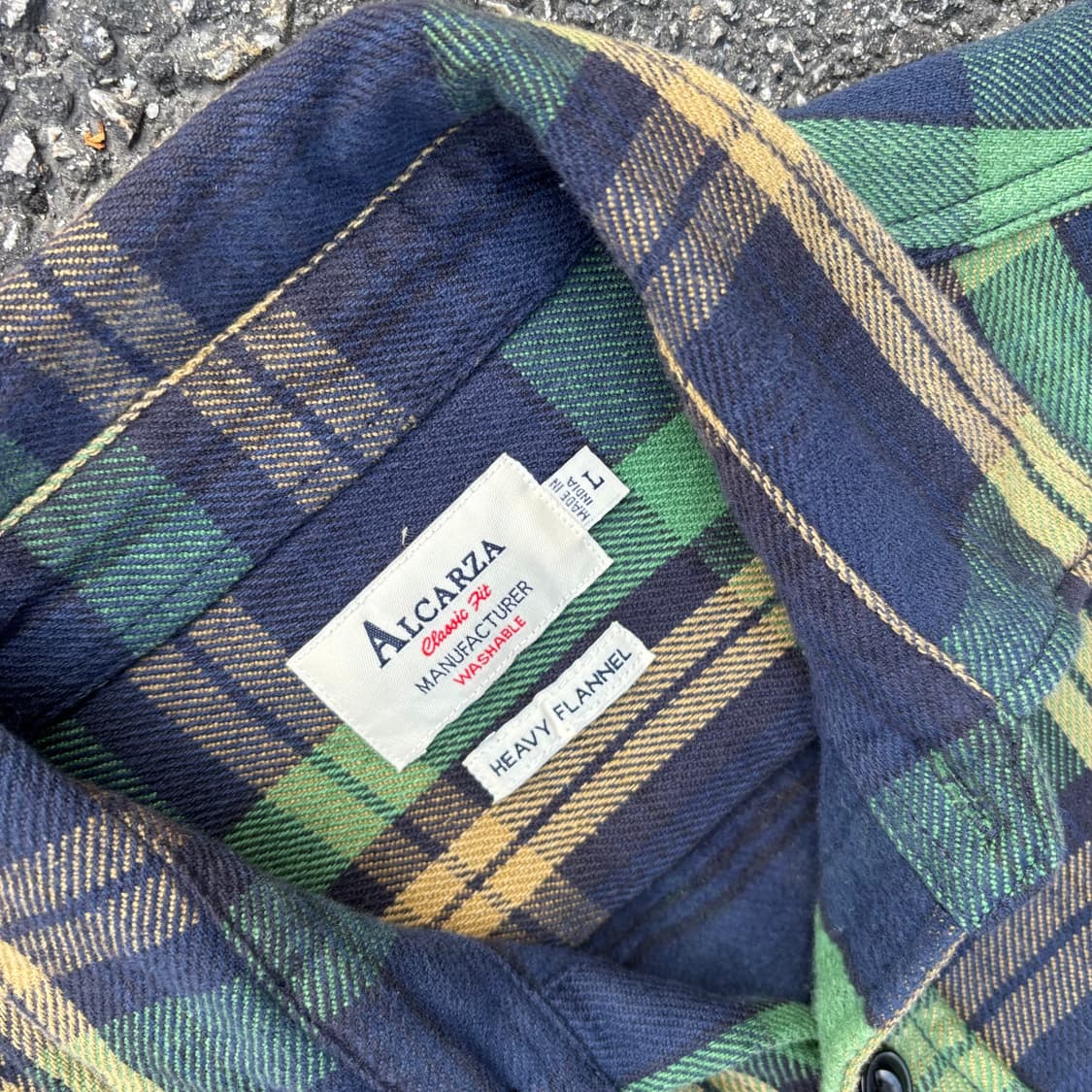 알카자 헤비 플란넬 체크 셔츠 상품이미지3