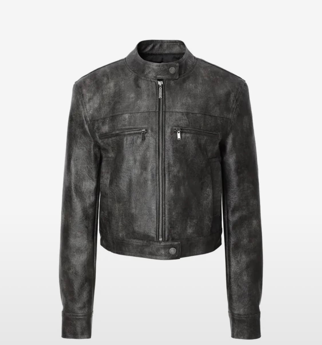 카키포인트 레이싱 레더 자켓 상품이미지1