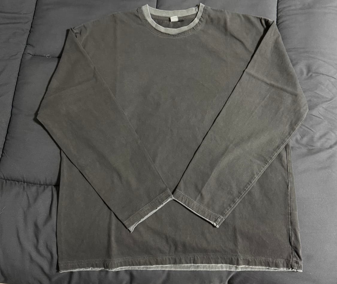 4) 폴리테루 레이어드 롱슬리브 차콜 그레이 상품이미지2