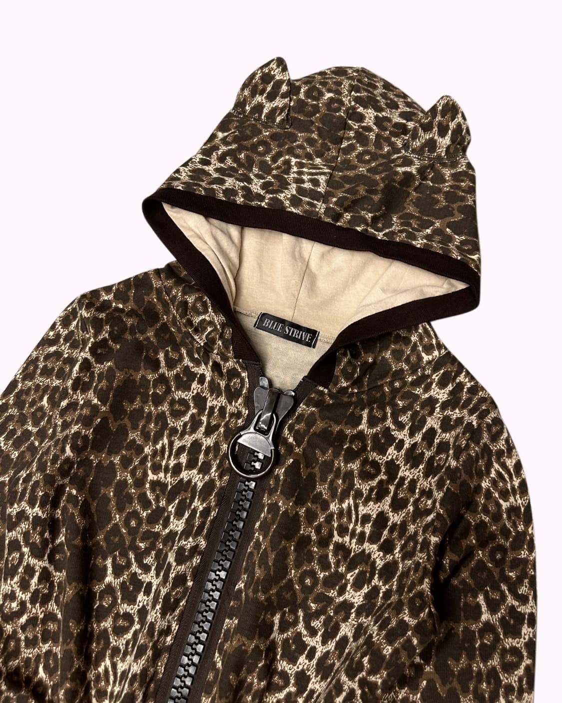 BLUE STRIVE leopard ear hood zip-up 상품이미지2