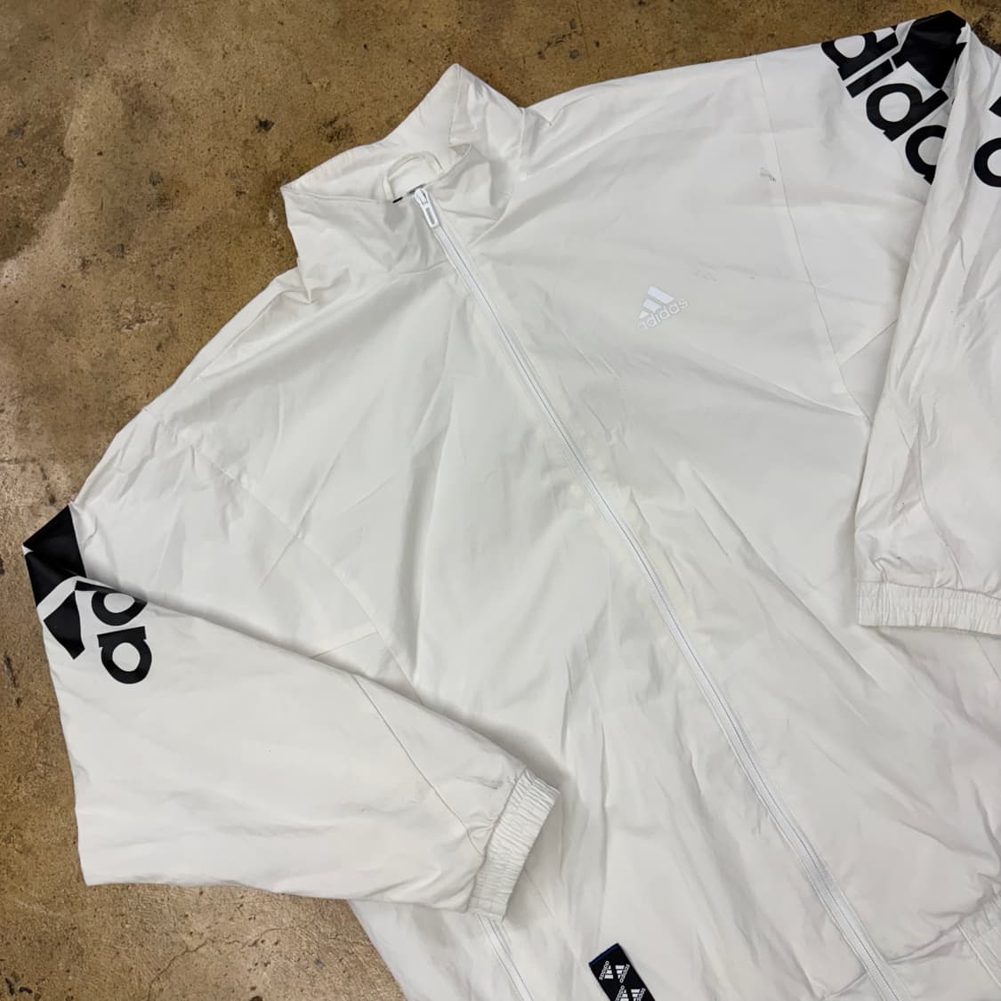 [정품/2xl,110] 아디다스 화이트 바람막이 자켓 b17 상품이미지1