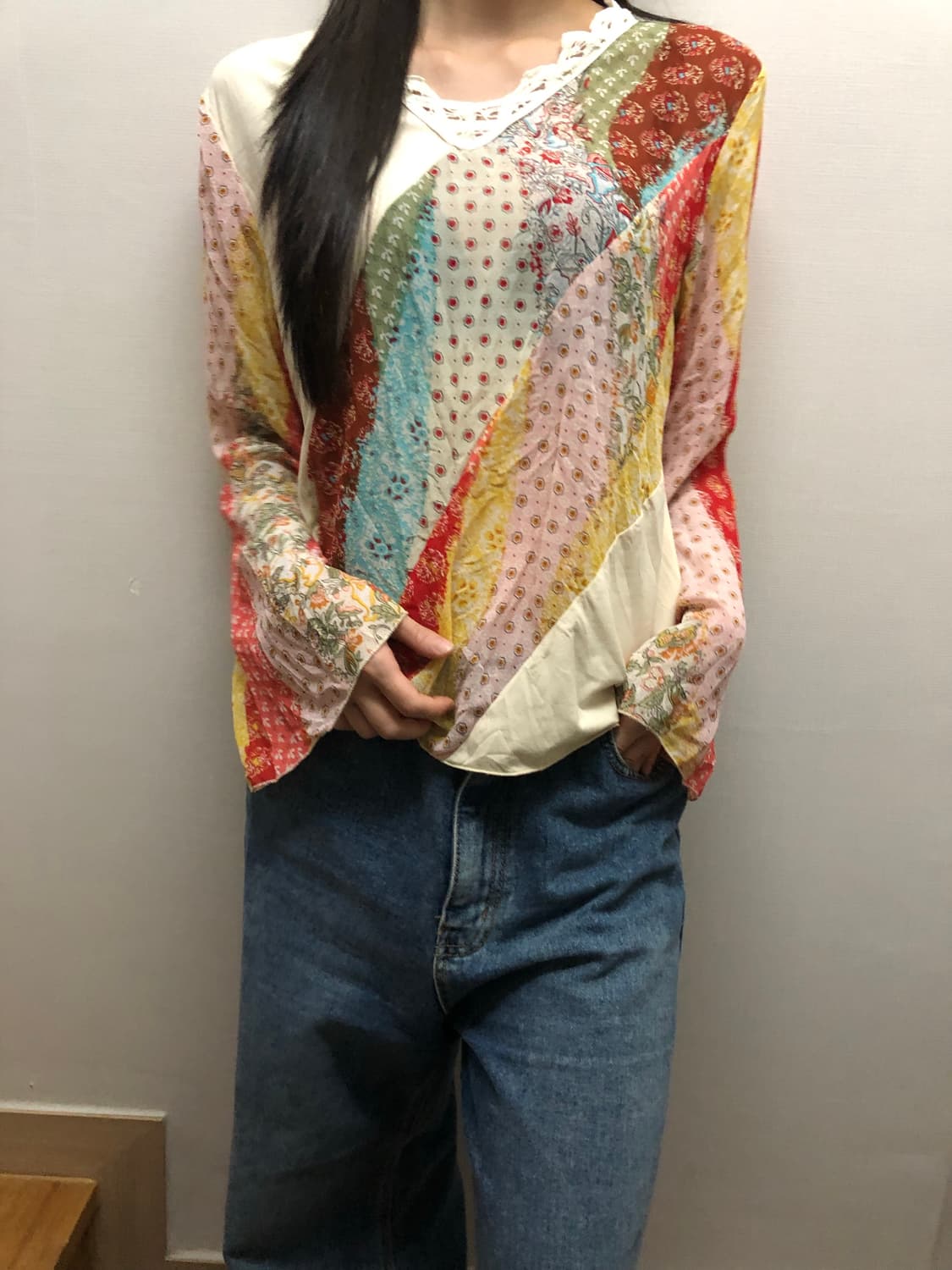 빈티지 히피 패치워크 탑 상품이미지2