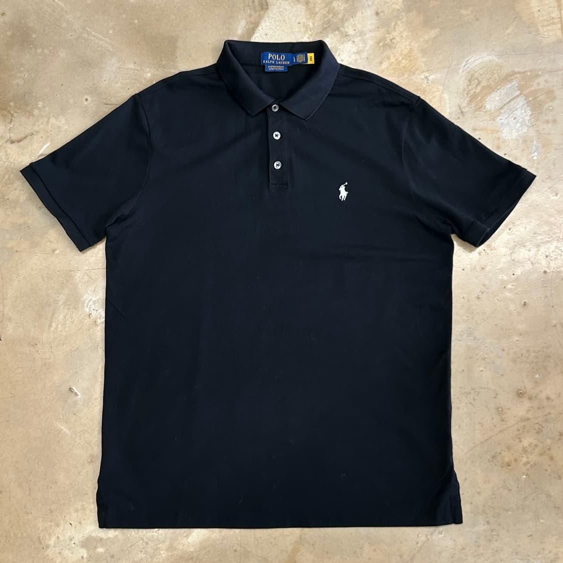 L 폴로랄프로렌 커스텀 슬림핏 블랙 카라 반팔티 상품이미지2