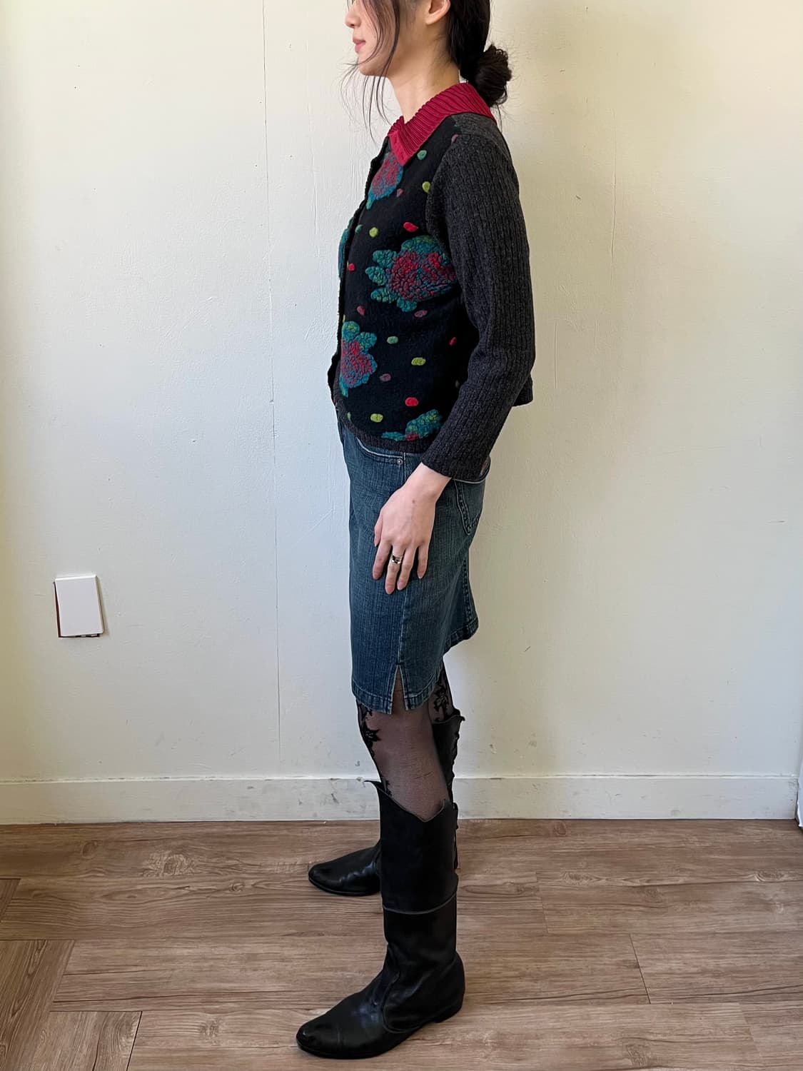 WiNDEL 플라워 아트 스웨터 가디건 상품이미지9