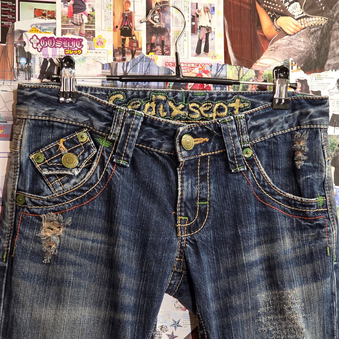 JPN 로우라이즈 데미지 부츠컷 데님 팬츠 상품이미지5