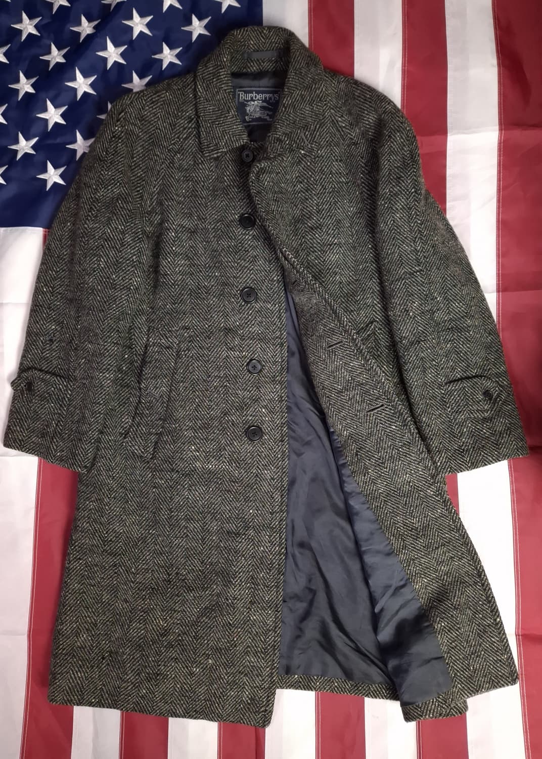오리지날 90's 일본판 버버리 브리티시트위드 울 발마칸 코트 상품이미지2