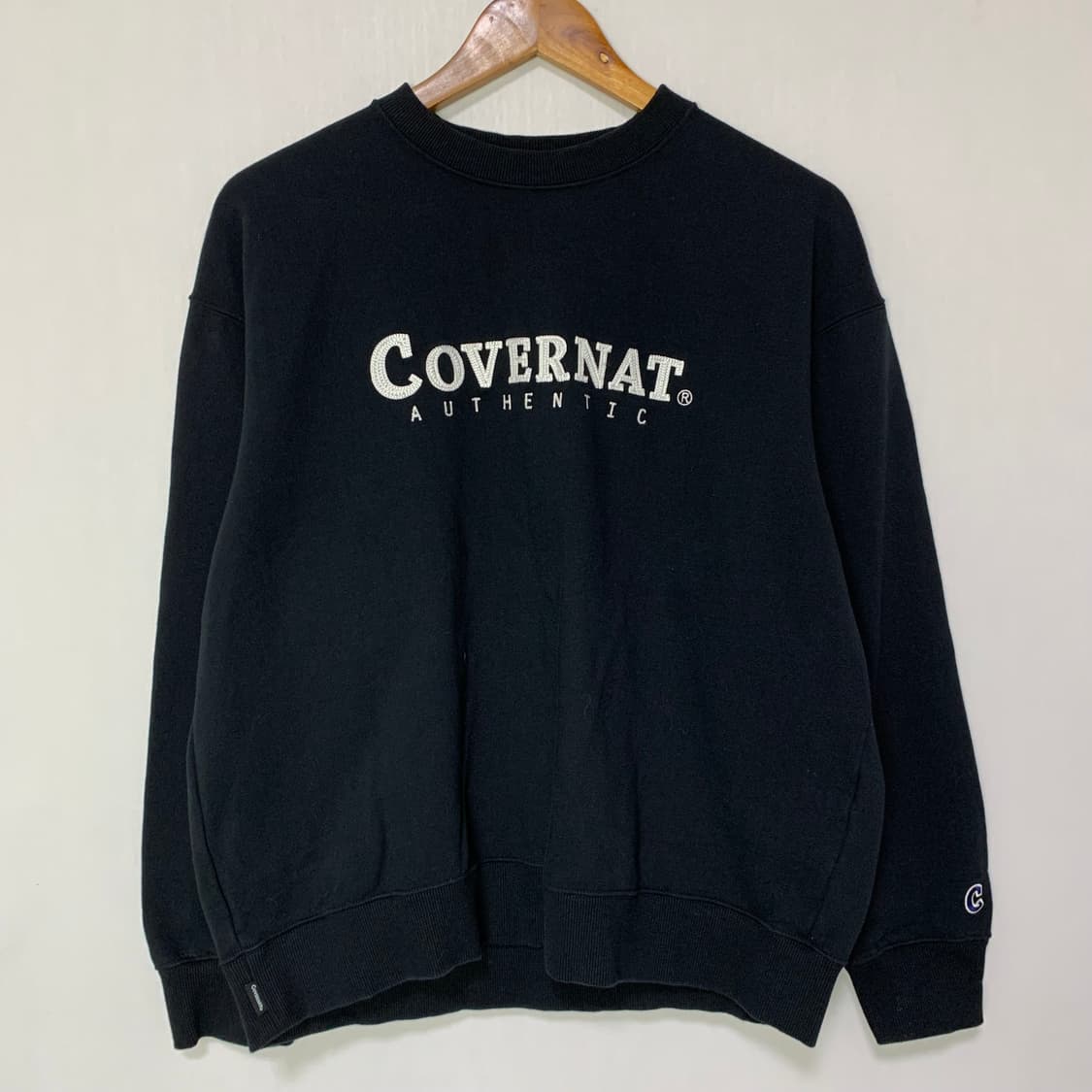 커버낫 빈티지 로고 맨투맨 블랙 L 남녀공용 상품이미지2