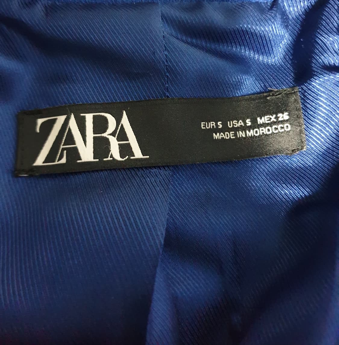 자라 블랙라벨 비스코스 혼방 버튼리스 코트 코발트블루 (S) 상품이미지3