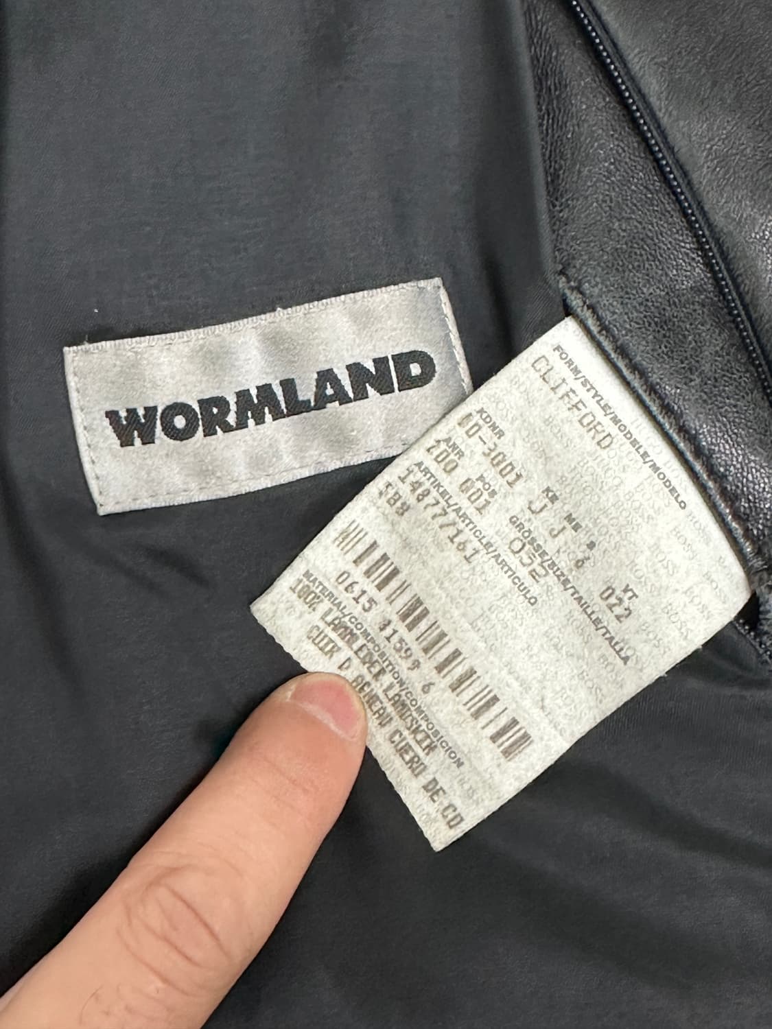 00s HUGO BOSS 램스킨 레더 자켓 L 상품이미지8