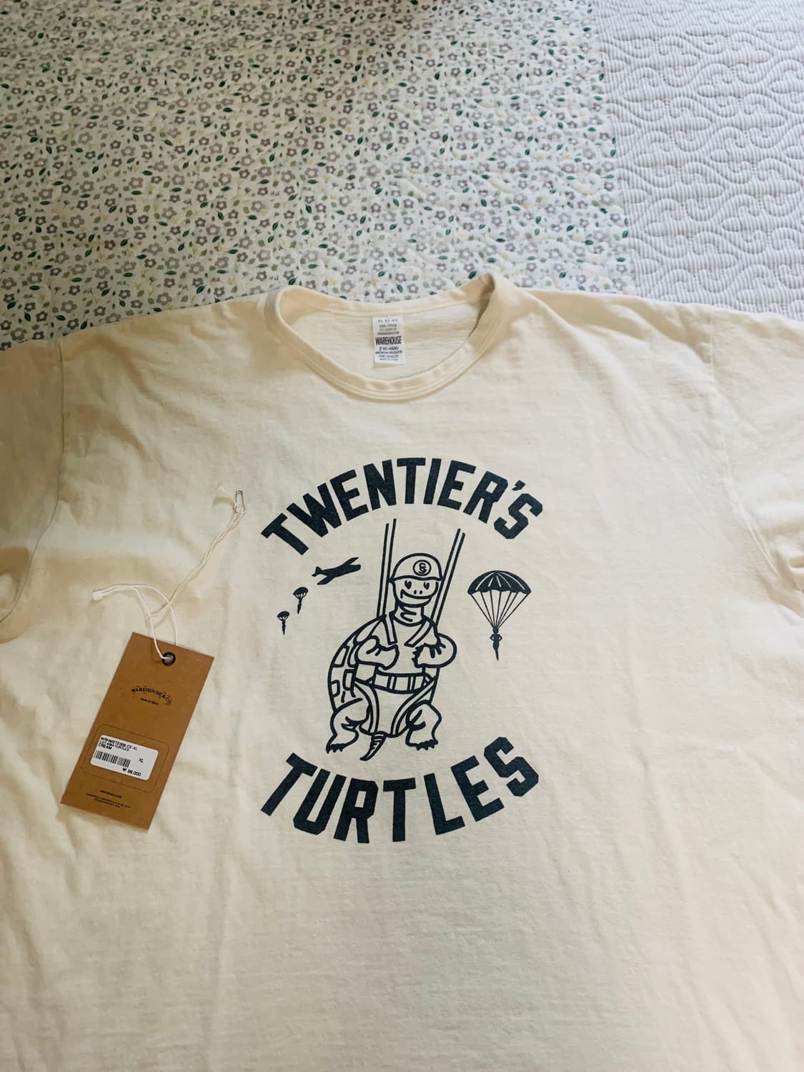 [XL] 웨어하우스 LOT 4064 TURTLES 반팔 티셔츠 크림 상품이미지1