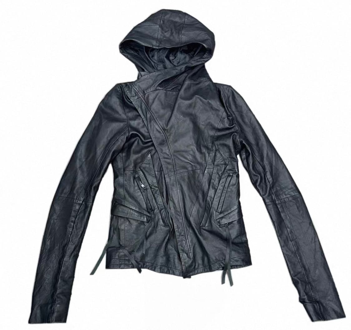 leather hooded jacket 상품이미지4