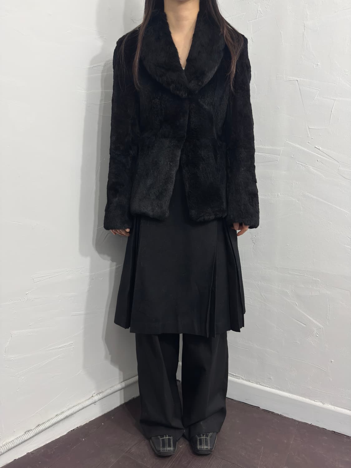 black fur jacket 상품이미지2