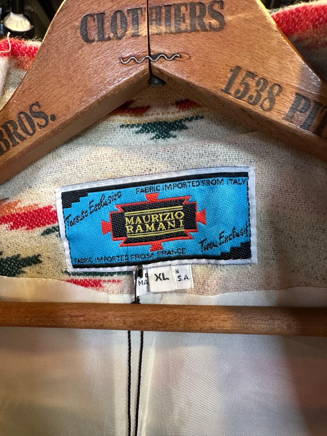 90s Maurizio Ramani 울 아즈텍 웨스턴 코트  상품이미지9