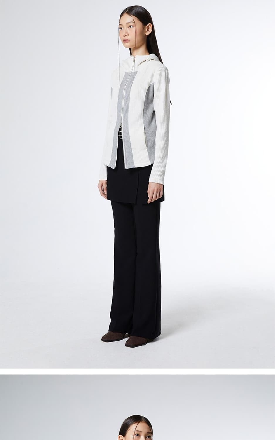 밀로우먼 투 웨이 사이드 후드집업 크림 상품이미지4